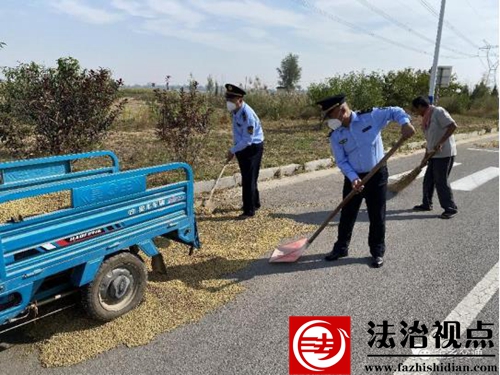 金乡县交通运输局开展公路打场晒粮专项整治行动